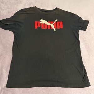 Puma Men's Black and Red Short Sleeve Tee